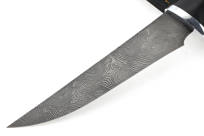 Нож Филейный малый (дамаск, черный граб)