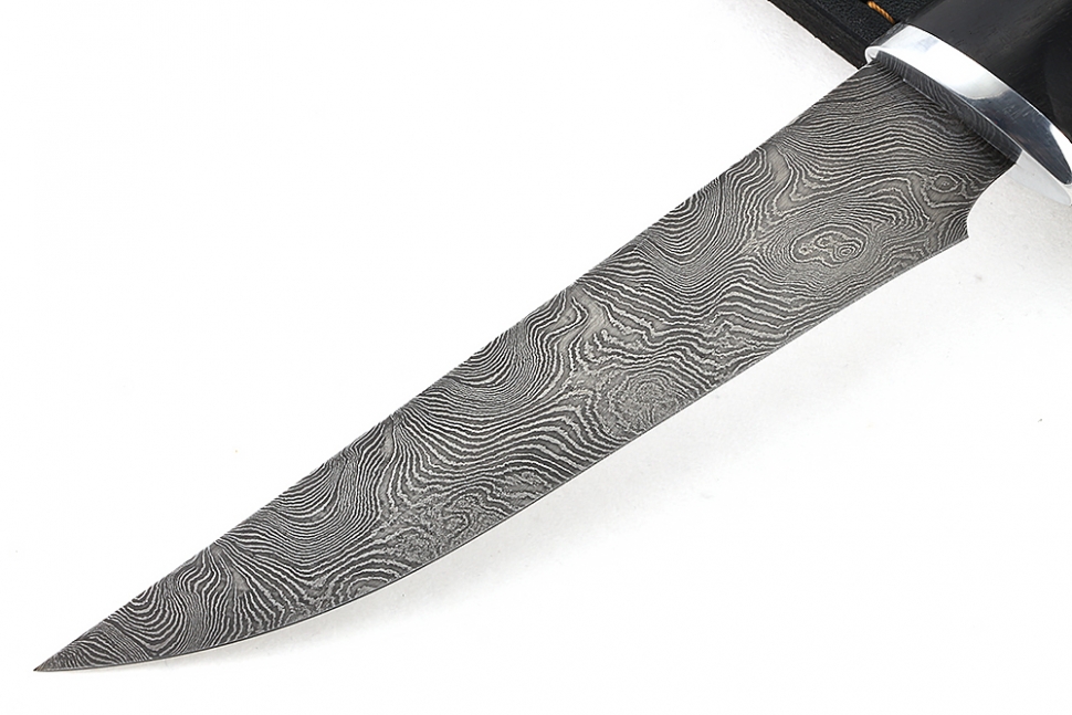 Нож Филейный малый (дамаск, черный граб)