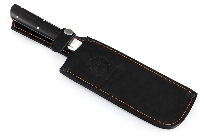 Овощной топорик Накири (95х18 - сатин, рукоять дюраль - чёрный граб) цельнометаллический