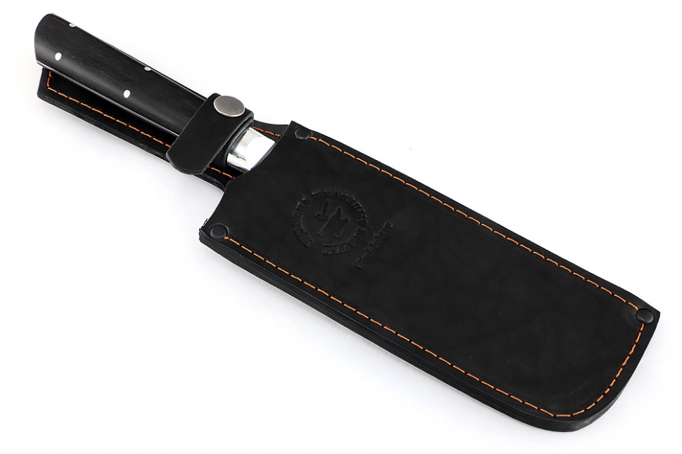 Овощной топорик Накири (95х18 - сатин, рукоять дюраль - чёрный граб) цельнометаллический