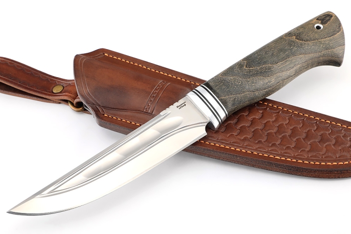 Нож Стрела (х12МФ камень долы, рукоять ясень стабилизированный) формованные ножны
