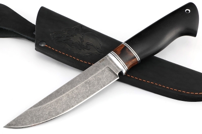 Нож Стрела сталь К340, вставка железное дерево, черный граб
