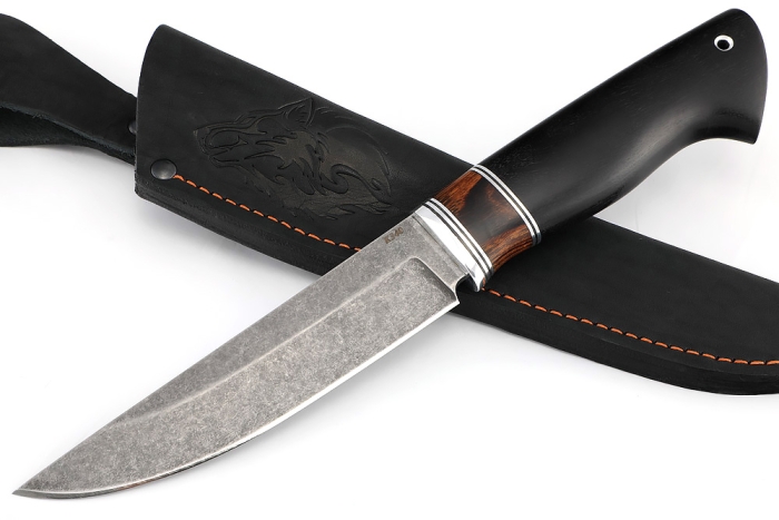 Нож Стрела сталь К340, вставка железное дерево, черный граб
