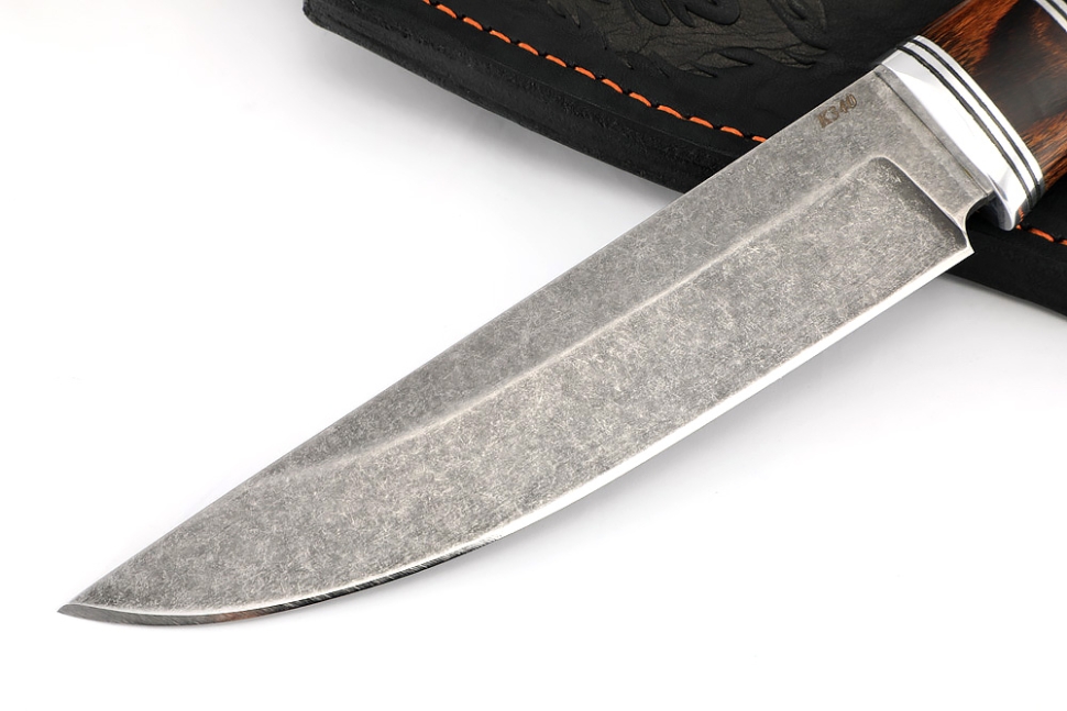 Нож Стрела сталь К340, вставка железное дерево, черный граб