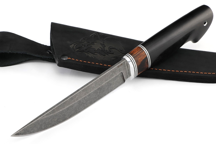 Нож Стрела сталь К340, вставка железное дерево, черный граб