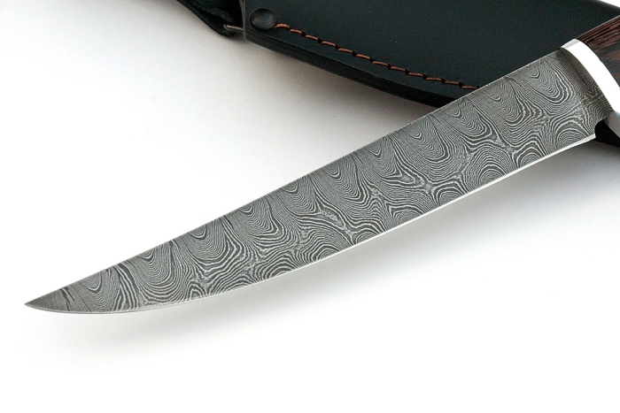 Нож Филейный средний (дамаск, венге)