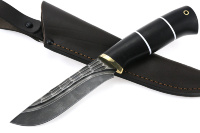 Нож Соболь (дамаск-камень, чёрный граб)