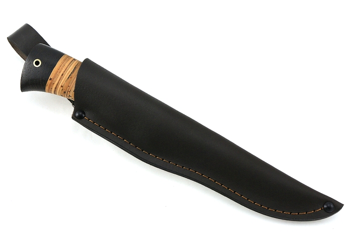 Нож Комар (дамаск-долы, береста)