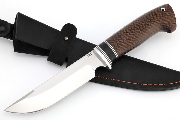 Нож Лесной х12МФ, вставка черный граб, венге