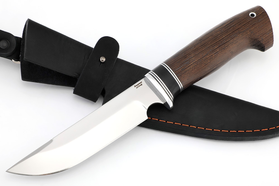 Нож Лесной х12МФ, вставка черный граб, венге