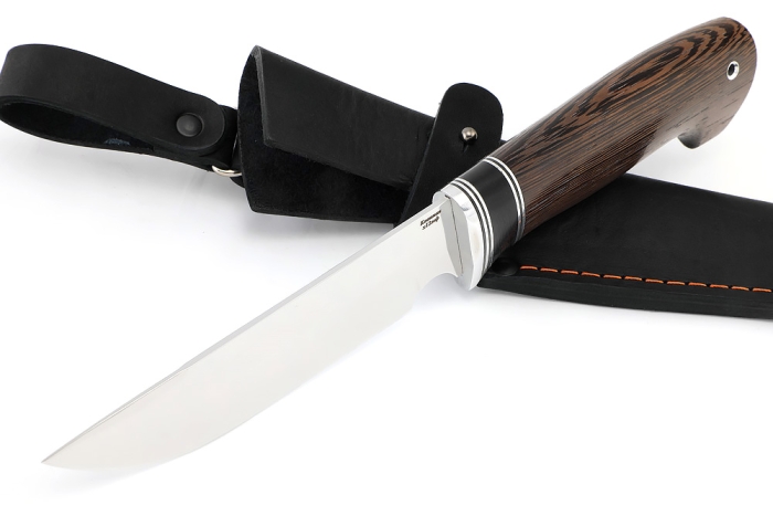 Нож Лесной х12МФ, вставка черный граб, венге