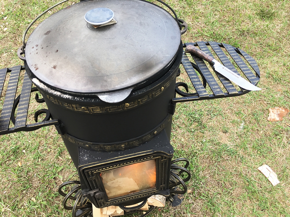 Нож Узбек-3 (порошковая сталь ELMAX - САТИН, коричневая стабилизированная карельская берёза) цельнометаллический