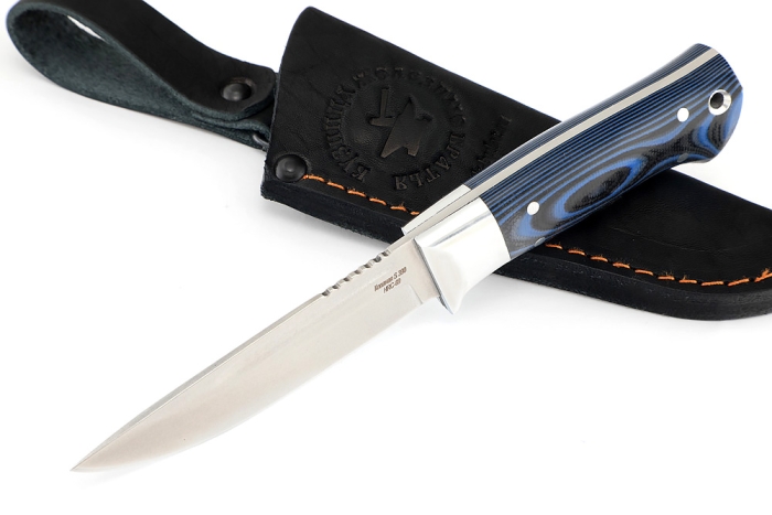 Нож Малыш (S390, рукоять G10 синяя) цельнометаллический