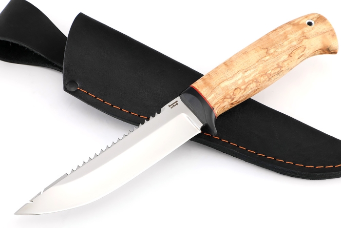 Нож Судак большой х12МФ, G10+карельская берёза