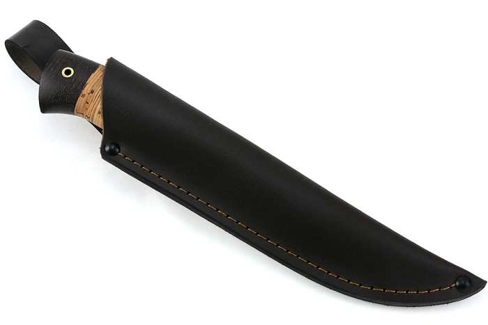 Нож Соболь (дамаск-долы, береста)