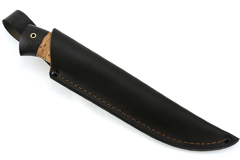 Нож Соболь (дамаск-долы, береста)