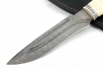 Нож Викинг (дамаск - долы, рог лося - мельхиор), резьба ручной работы - Нож Викинг (дамаск - долы, рог лося - мельхиор), резьба ручной работы