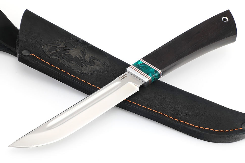 Нож Зубатка-3 (х12МФ, акрил, чёрный граб)