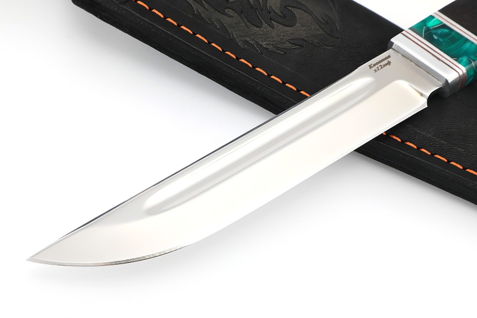 Нож Зубатка-3 (х12МФ, акрил, чёрный граб)