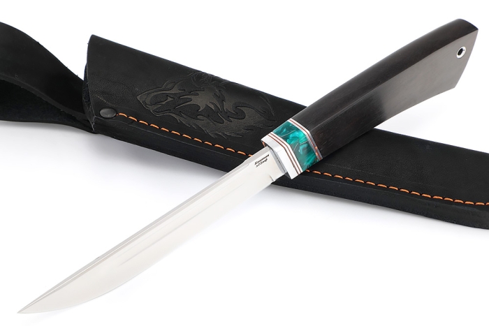 Нож Зубатка-3 (х12МФ, акрил, чёрный граб)