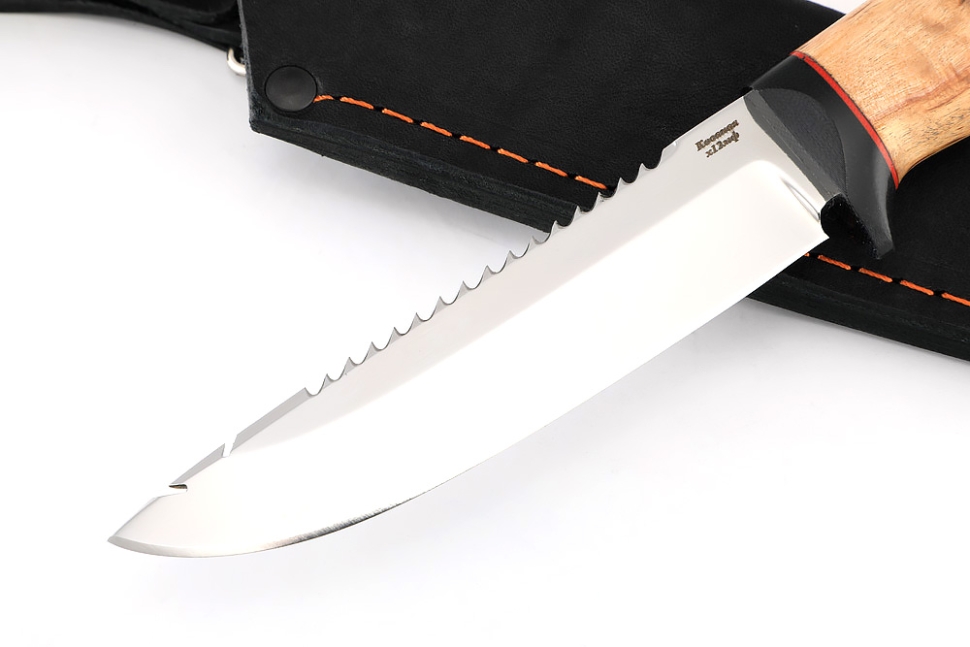 Нож Судак малый х12МФ, G10+карельская берёза