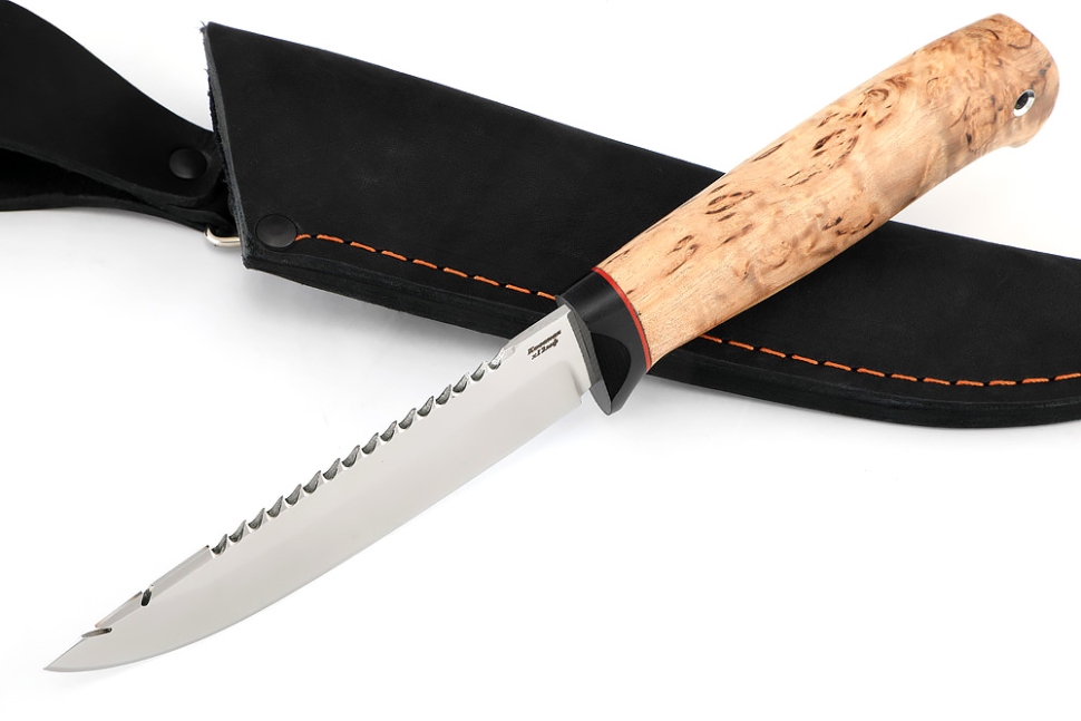 Нож Судак малый х12МФ, G10+карельская берёза