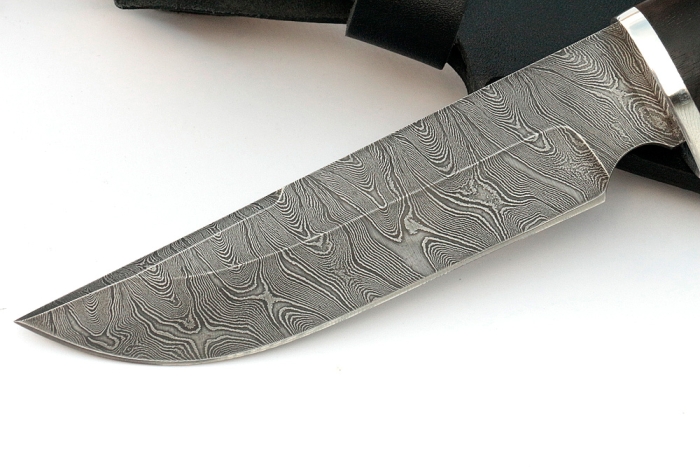 Нож Лесной (дамаск, чёрный граб)