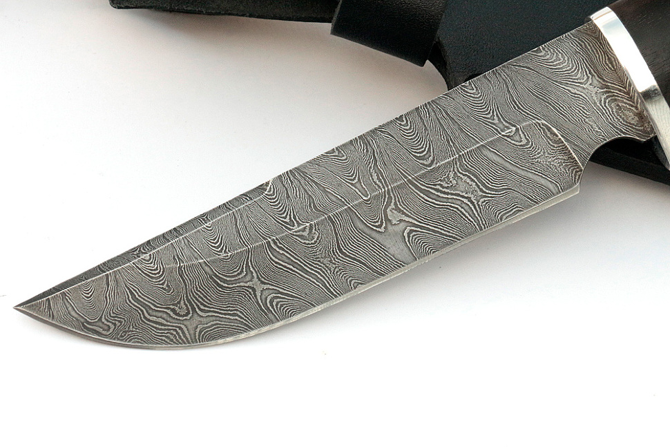 Нож Лесной (дамаск, чёрный граб)