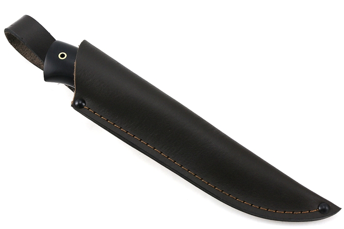 Нож Соболь (дамаск-долы, чёрный граб)