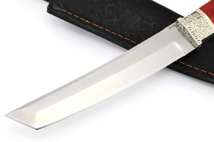 Нож Самурай (К340, мельхиор, карельская береза красная)