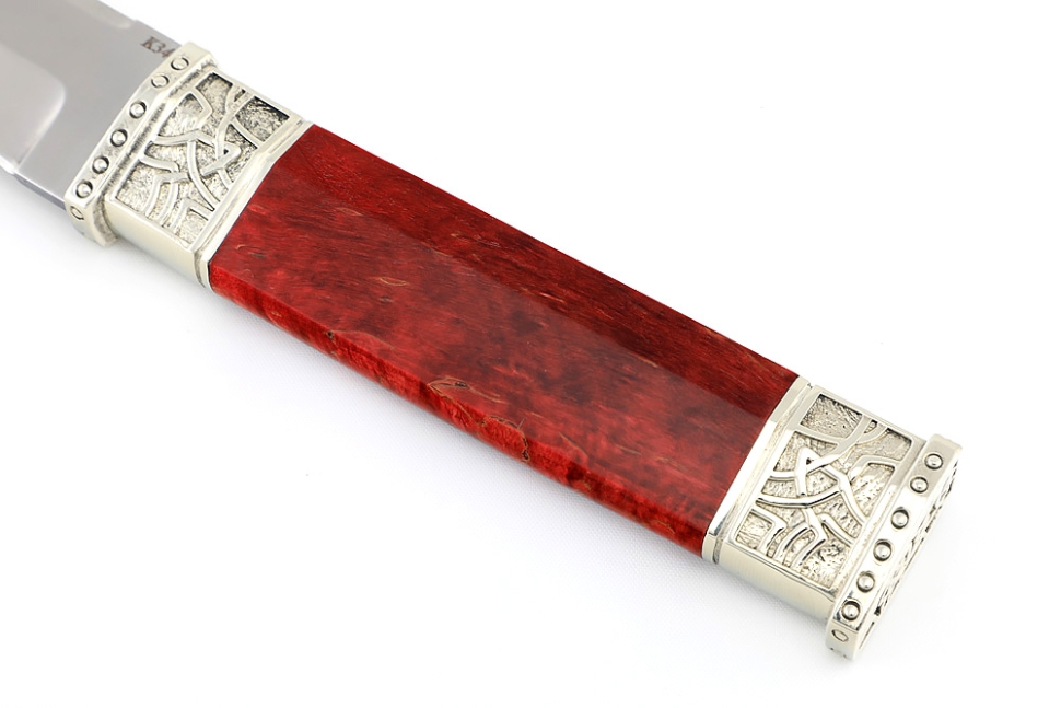 Нож Самурай (К340, мельхиор, карельская береза красная)