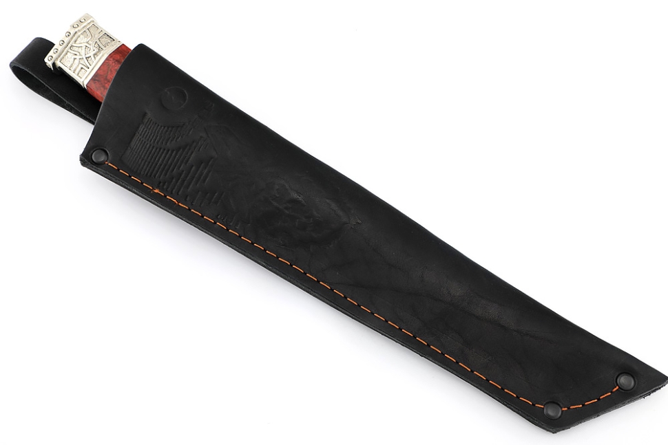 Нож Самурай (К340, мельхиор, карельская береза красная)