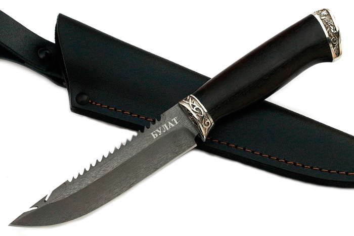 Нож Судак малый (булат, чёрный граб - мельхиор)