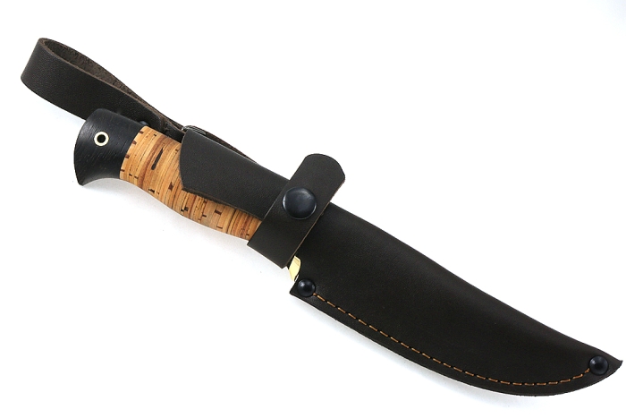 Нож Пантера (дамаск- долы, береста)