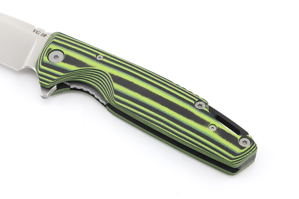 Нож складной Турист VG10 рукоять G10 черно-зеленая