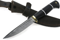 Нож Пантера (дамаск-долы, чёрный граб)