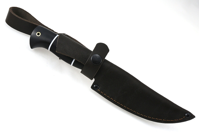 Нож Пантера (дамаск-долы, чёрный граб)