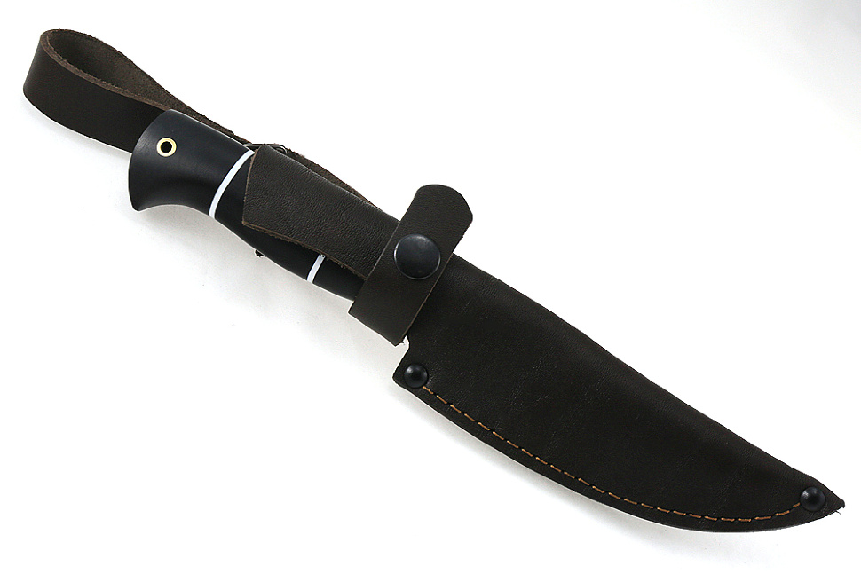 Нож Пантера (дамаск-долы, чёрный граб)