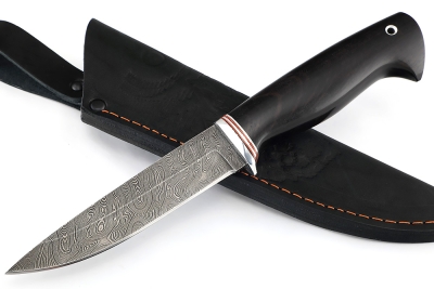 Нож Пантера (дамаск, чёрный граб)