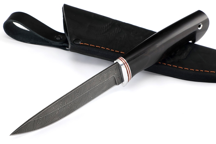 Нож Пантера (дамаск, чёрный граб)