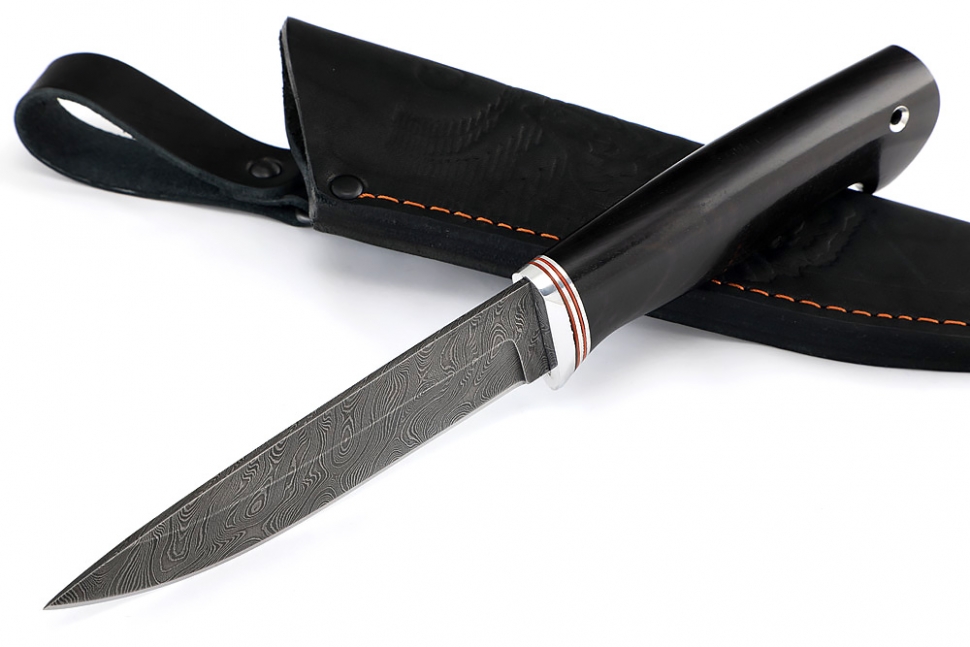 Нож Пантера (дамаск, чёрный граб)