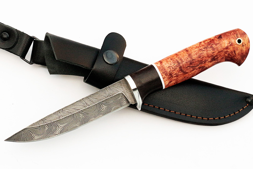 Нож Пантера (дамаск, карельская берёза)