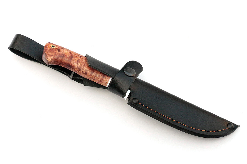Нож Пантера (дамаск, карельская берёза)