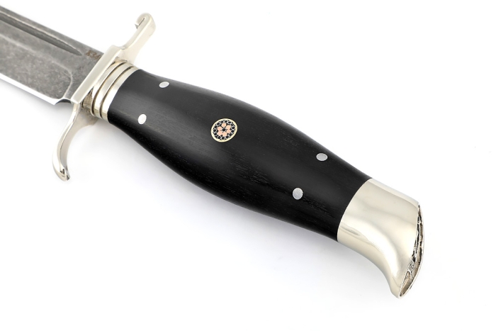 Нож Финка НКВД К340 черный граб мельхиор