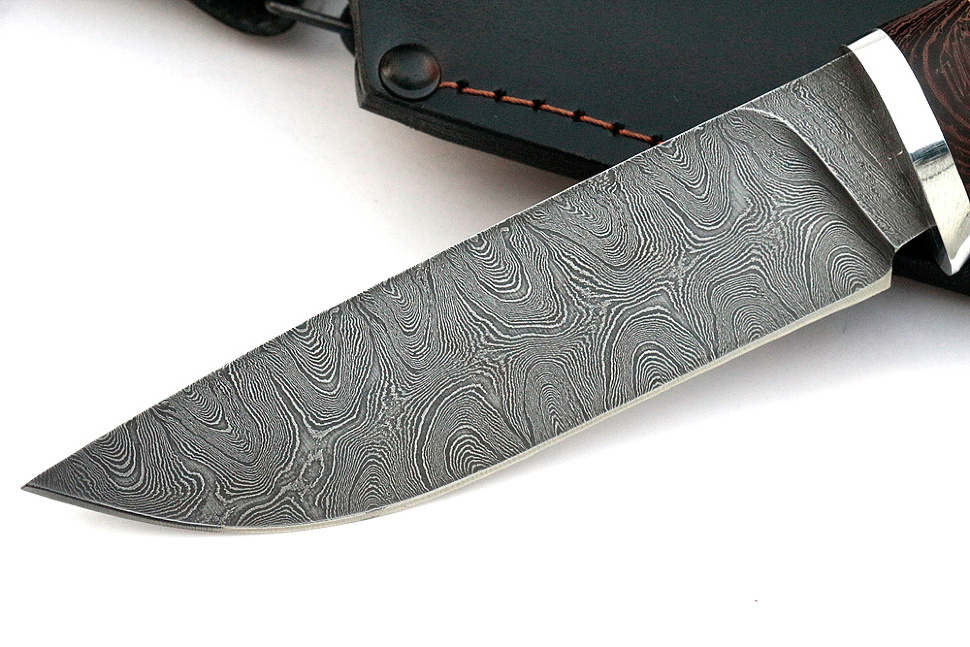 Нож Рысь (дамаск, береста)