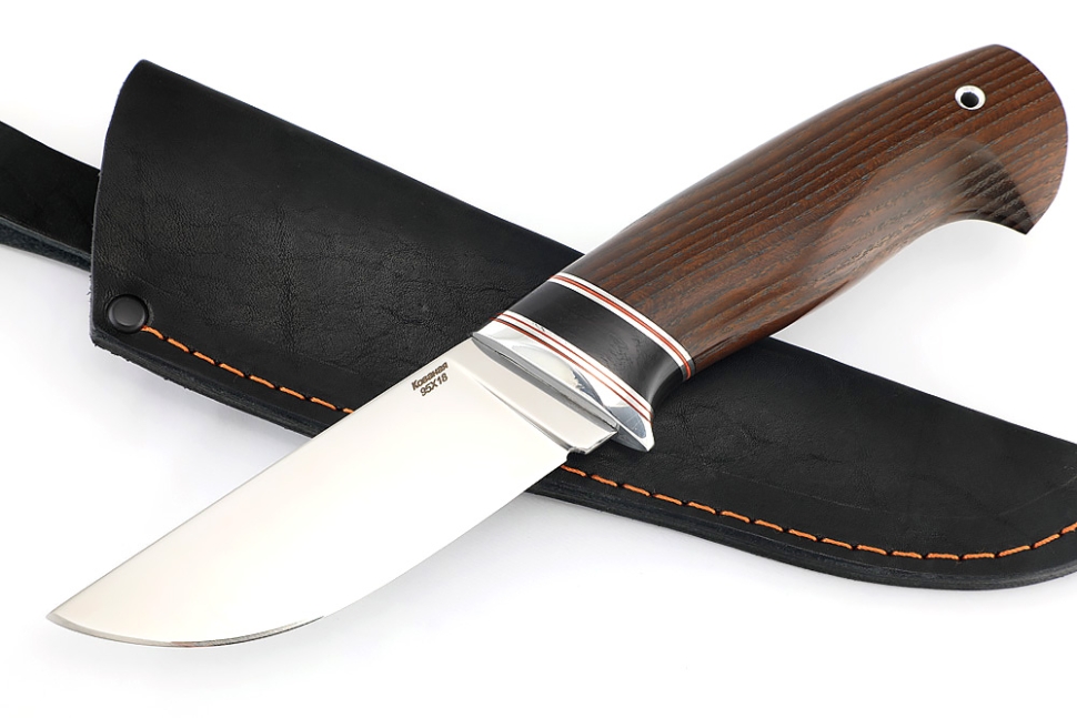 Нож Барсук (95Х18, вставка черный граб, ясень термоциклированный)