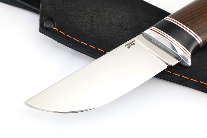 Нож Барсук (95Х18, вставка черный граб, ясень термоциклированный)