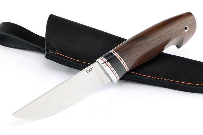 Нож Барсук (95Х18, вставка черный граб, ясень термоциклированный)