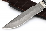 Нож Викинг (сталь K340, рукоять наборная акрил чёрный граб, гарда мельхиор) - Нож Викинг (сталь K340, рукоять наборная акрил чёрный граб, гарда мельхиор)