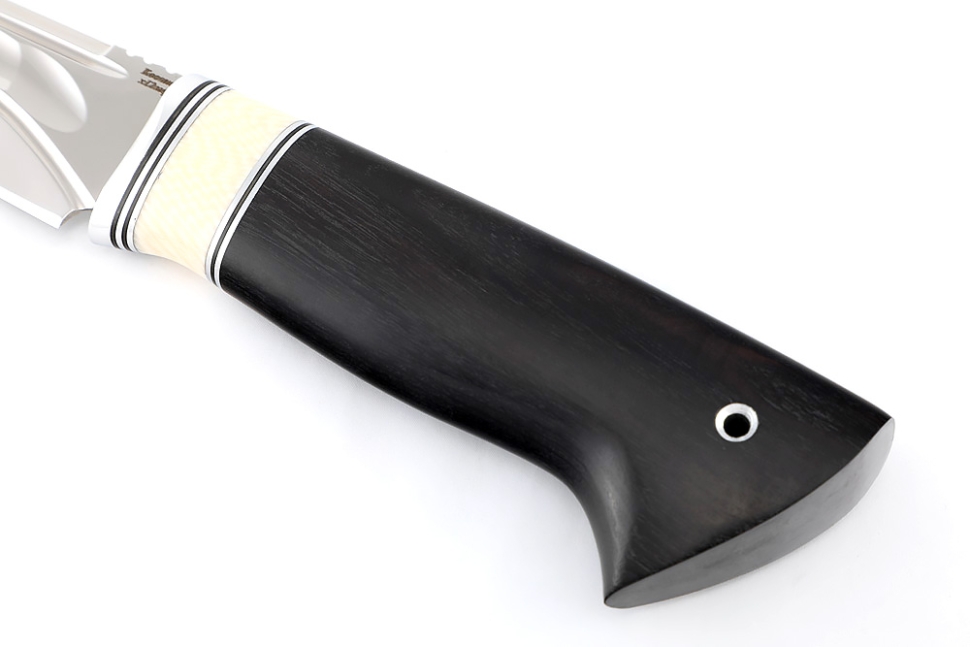 Нож Стрела (х12МФ камень долы, вставка кость, черный граб)